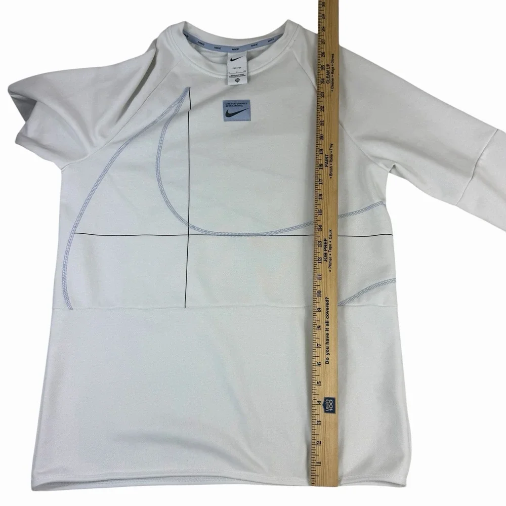 Nike Dri-FIT Long-Sleeve Fleece Fitness Top Shirt White DQ6622-121 Men's Size Sm